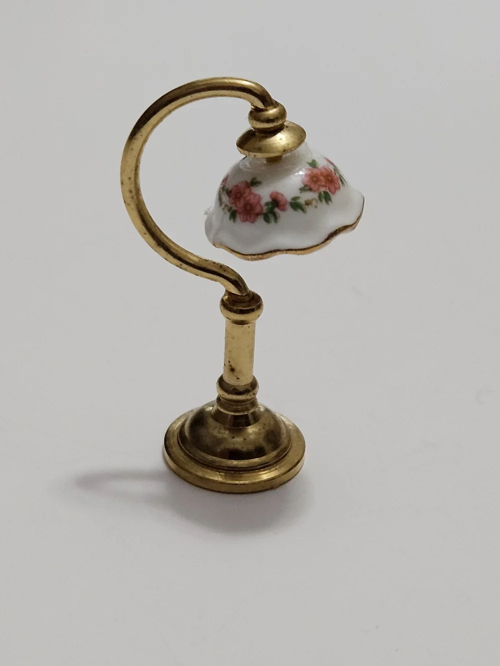 Reutter Porcelain Desk Reading Lamp Rose Gold Germany Dollhouse Miniature 1:12